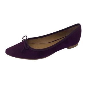 Corso Como 7 Eggplant Purple Suede Recital Ballet Flats Suede Pointed Toe